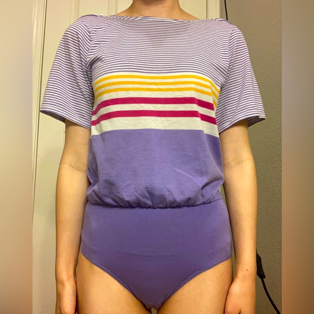 Vintage striped bodysuit